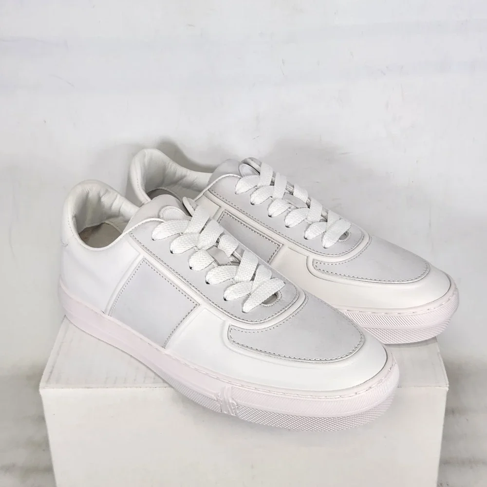 Moncler Neue York Sneakers Womens Size 39 White Low Top Leather Luxury Shoes